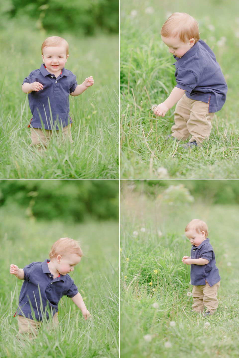 Cute child boys images in a Spring field in Oconee County, GA.