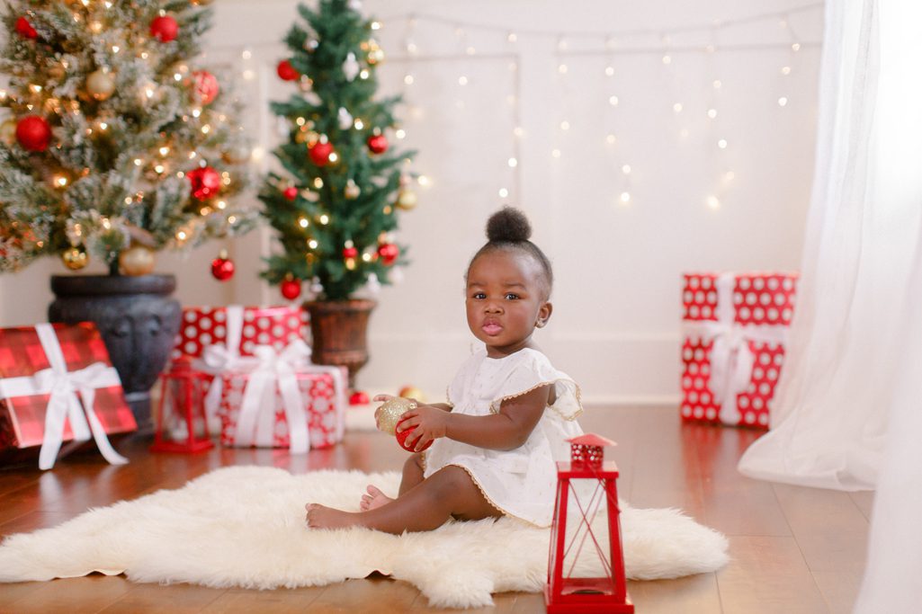 Baby's first Christmas portrait.