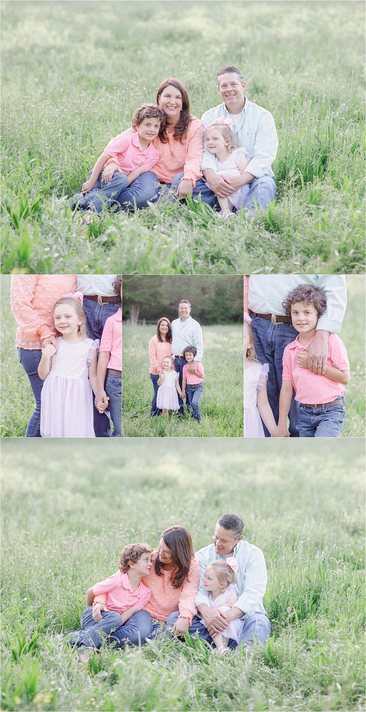 Athens, GA spring family pictures in a field with wildflowers.
