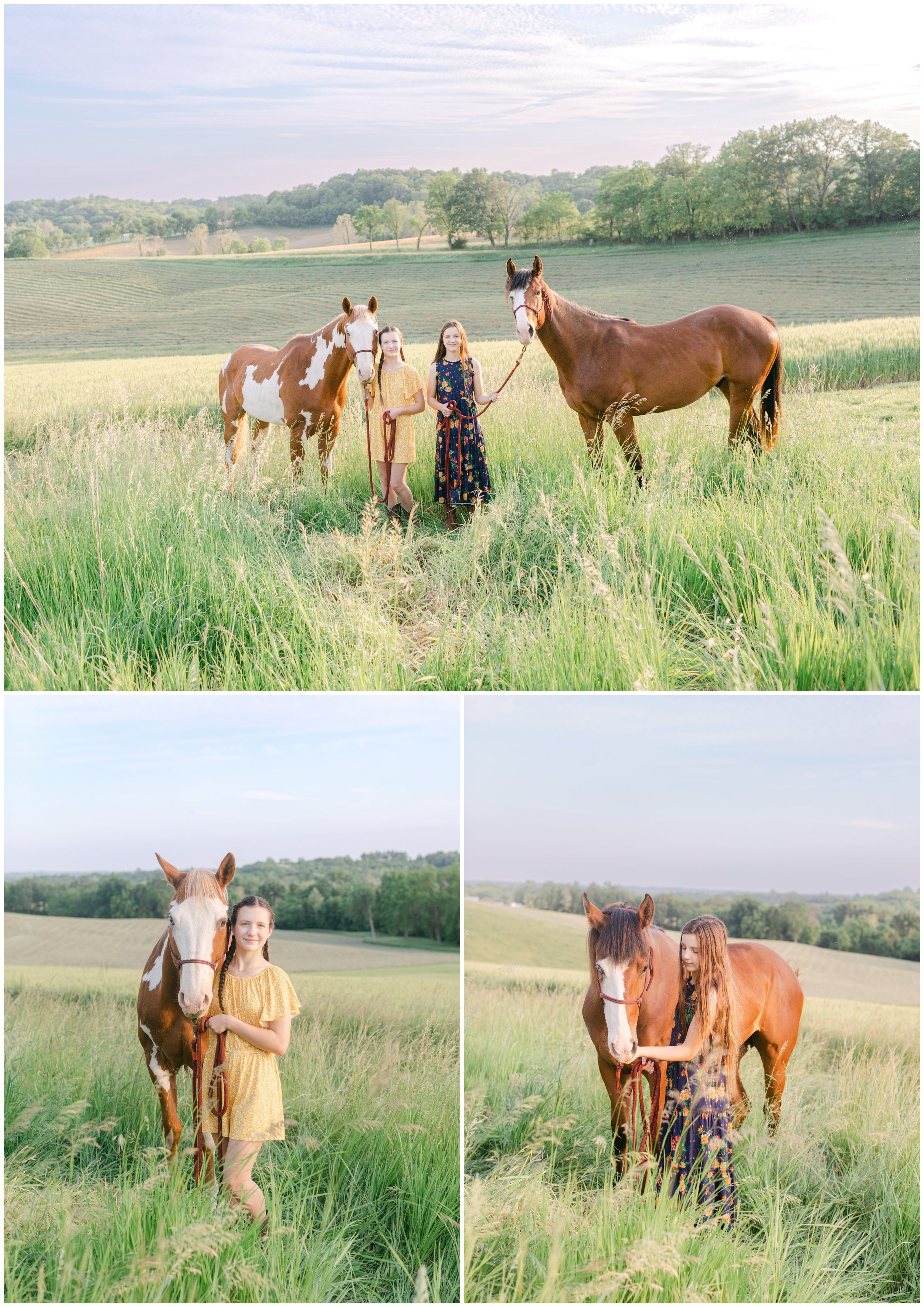 Outdoor family photography on horse farm in Golden Eagle