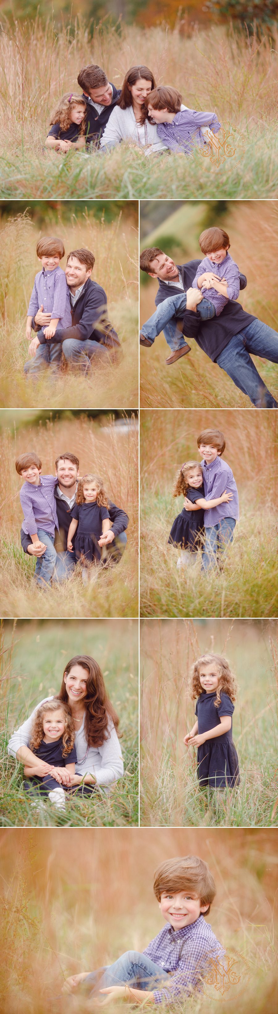 Beautiful family pictures taken in a field in Athens, GA.