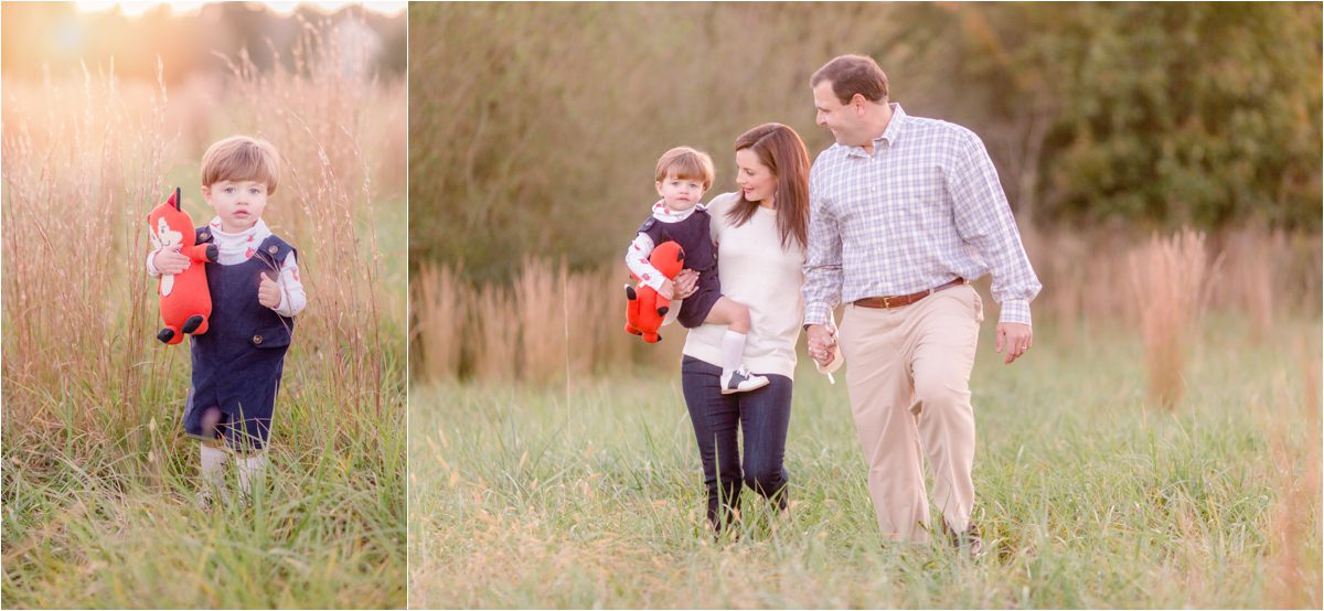 Fall family portraits taken in a field in Oconee County, GA.