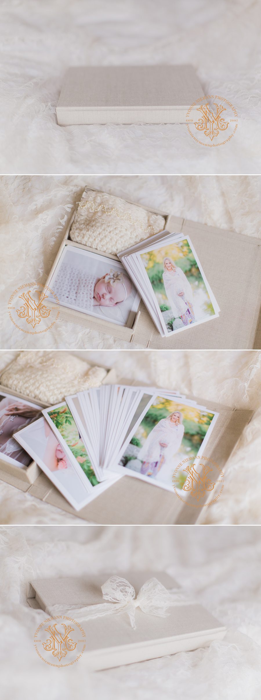 Heirloom image box offered by Athens, GA family photographer is perfect for tiny keepsakes.