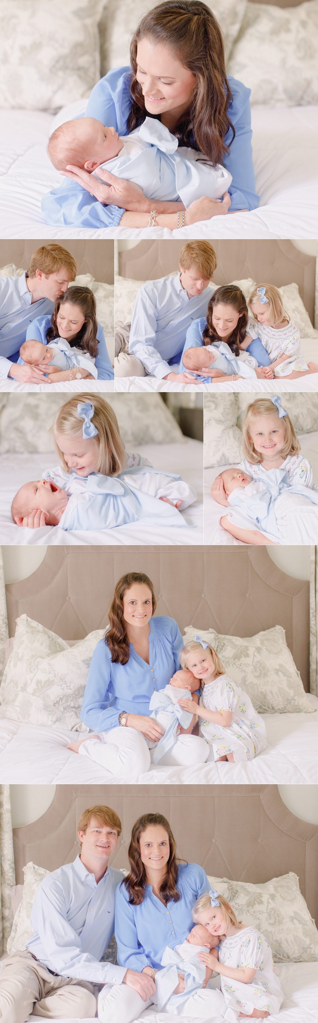 Athens, GA family newborn pictures at home.