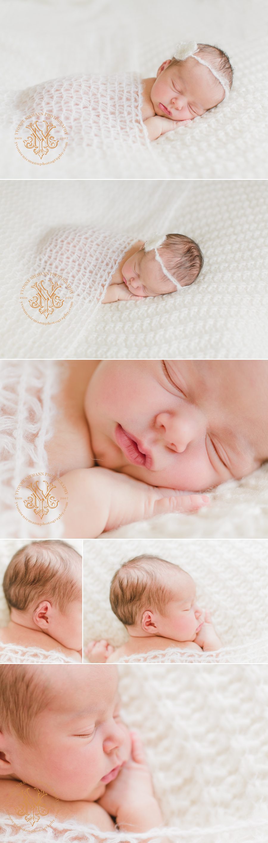 Simple newborn photos of 1 week old baby girl in Bishop, GA.