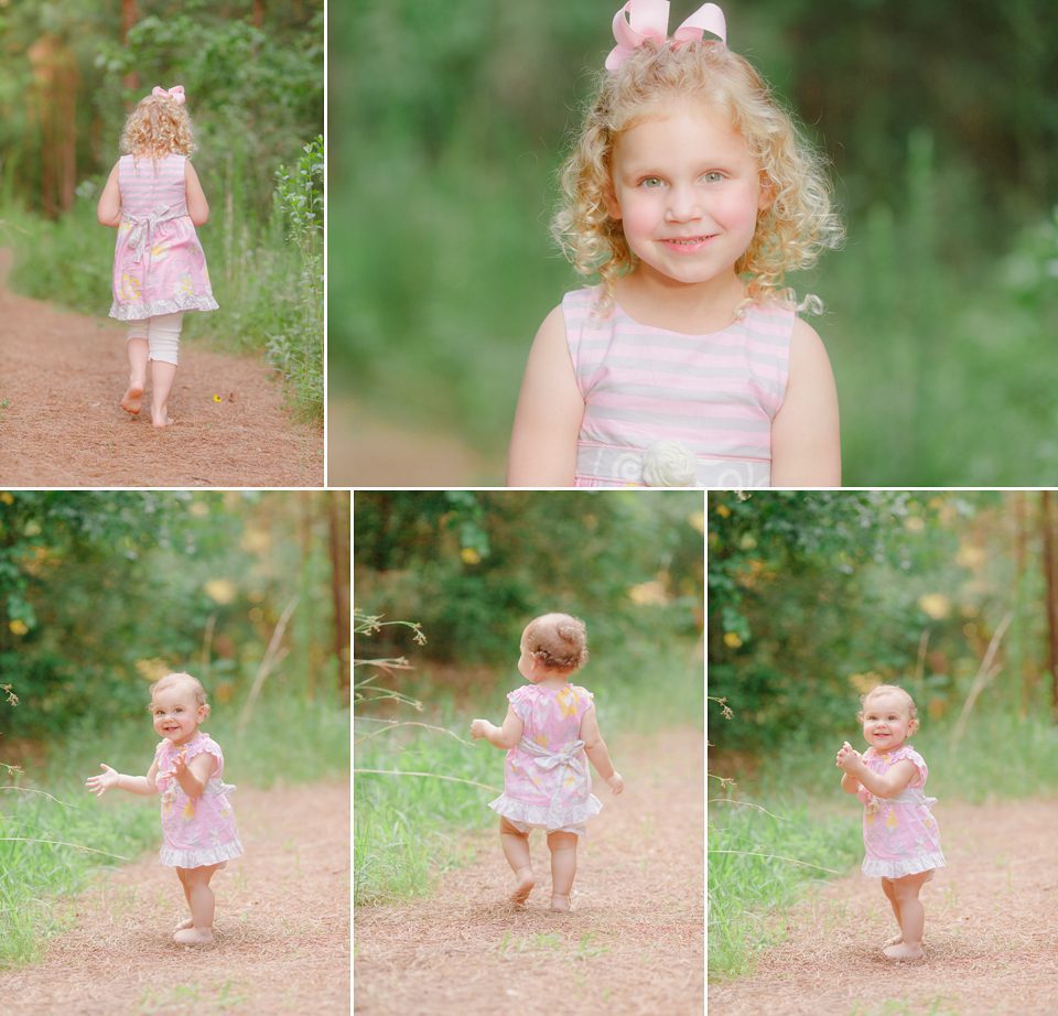 Athens, GA child photography in a wooded pathway.