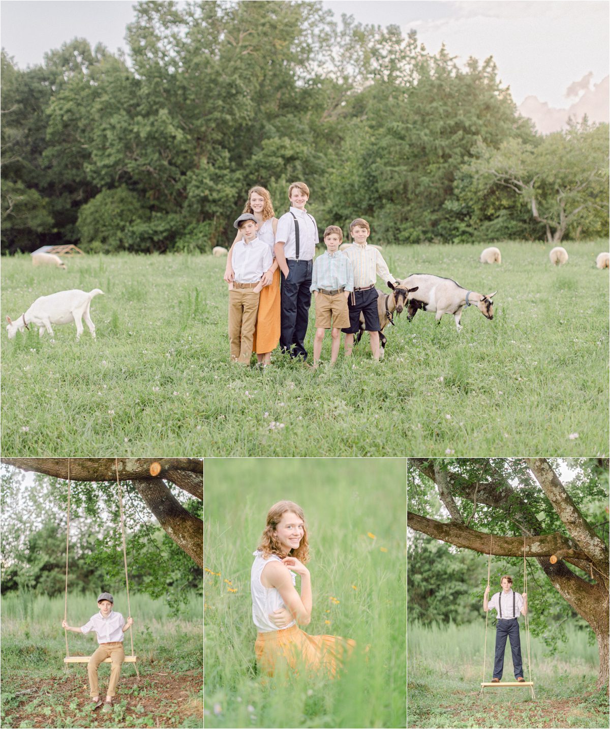 Sibling portraits taken on farm by Athens, GA outdoor family photographer