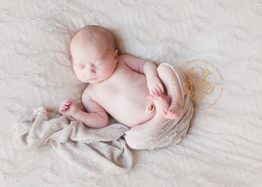 Feminine photo of sleeping infant girl in Watkinsville, GA by Yvonne Niemann Photography.