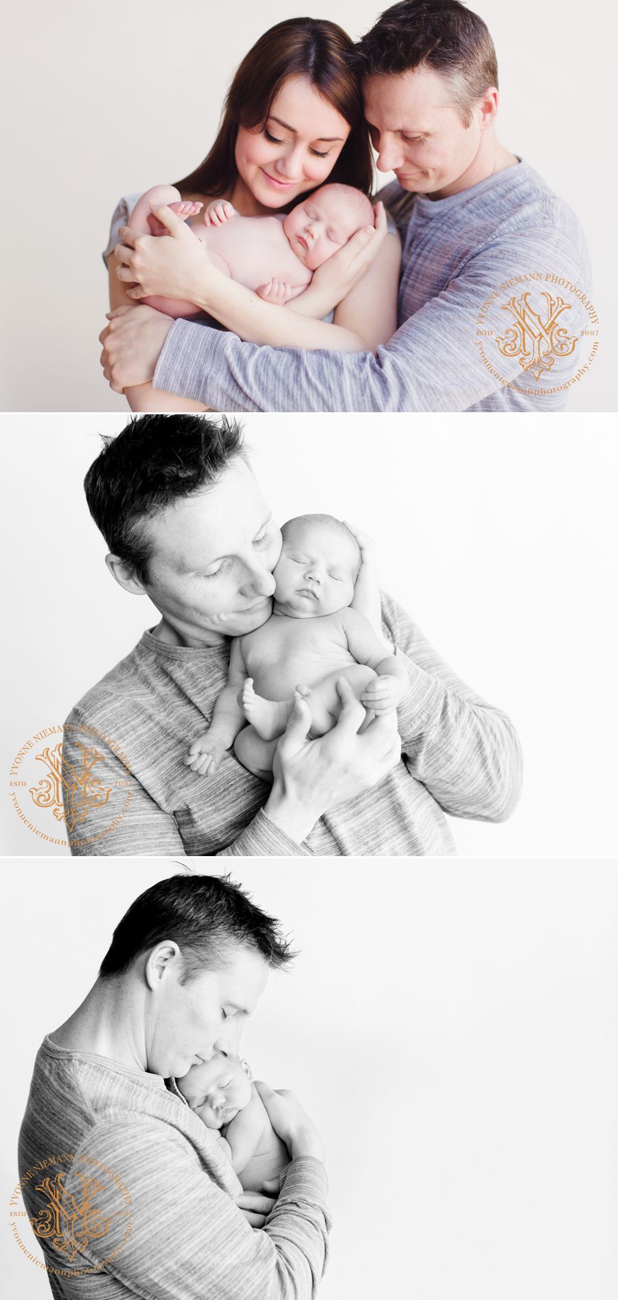 Watkinsville, GA newborn photography of father and daughter by Yvonne Niemann Photography.