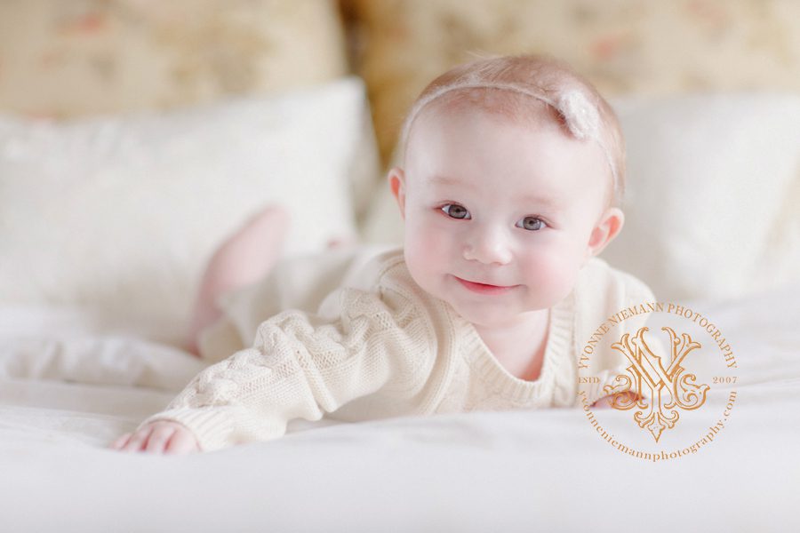 Six month baby girl portrait in Oconee County, GA.