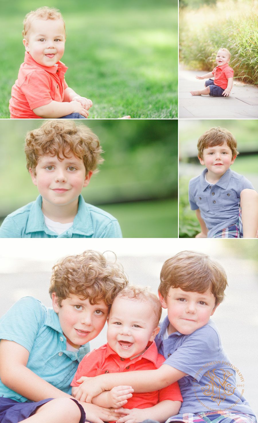 Photos of sibling boys taken by Athens, GA child photographer.