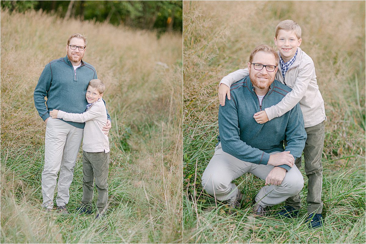 St. Louis Fall natural family portraits of father with son