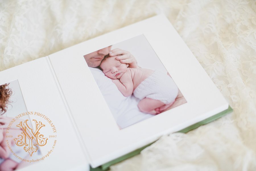 Matted portrait album offered by Watkinsville, GA newborn photographer, Yvonne Niemann Photography.