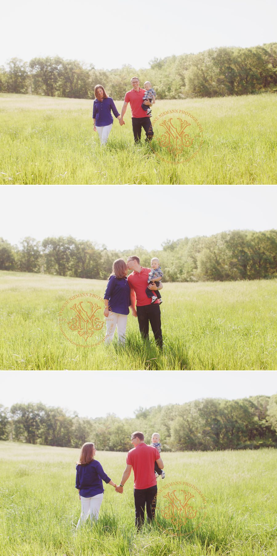 Lifestyle family photos in a  field in Bishop, GA.
