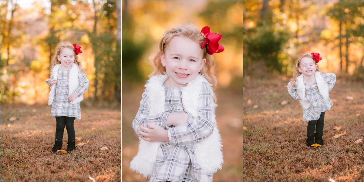 Fall professional family photography of little girl Bishop, GA