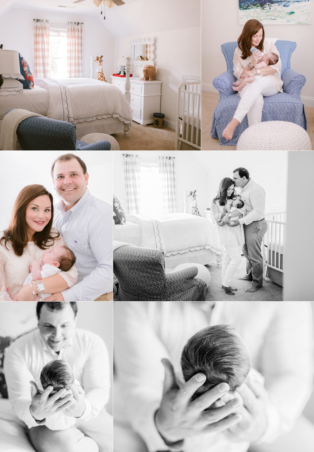 Lifestyle newborn baby photos with parents near Athens, GA.