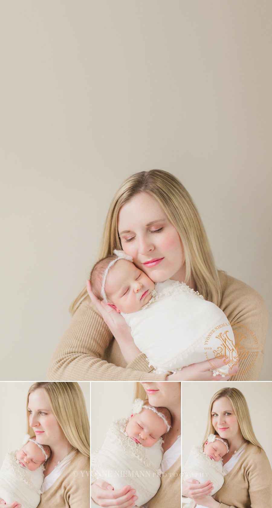 Pure photos of mother and infant girl taken by Athens, GA photographer, Yvonne Niemann Photography.