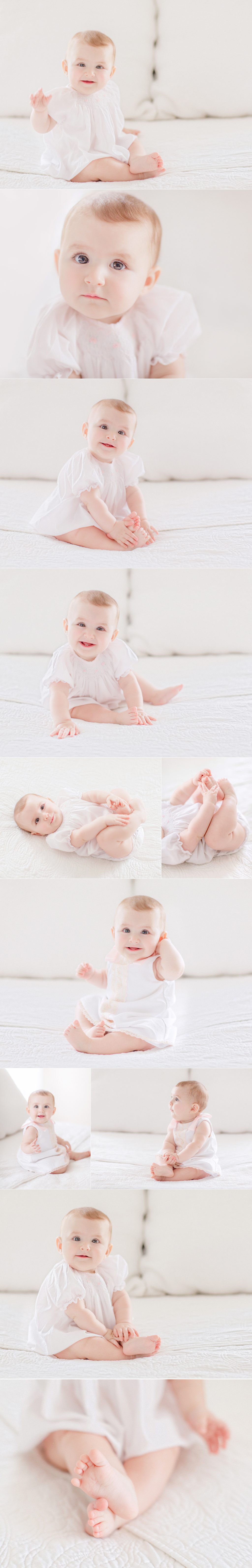 Athens, GA eight month sitting milestone baby photo session.