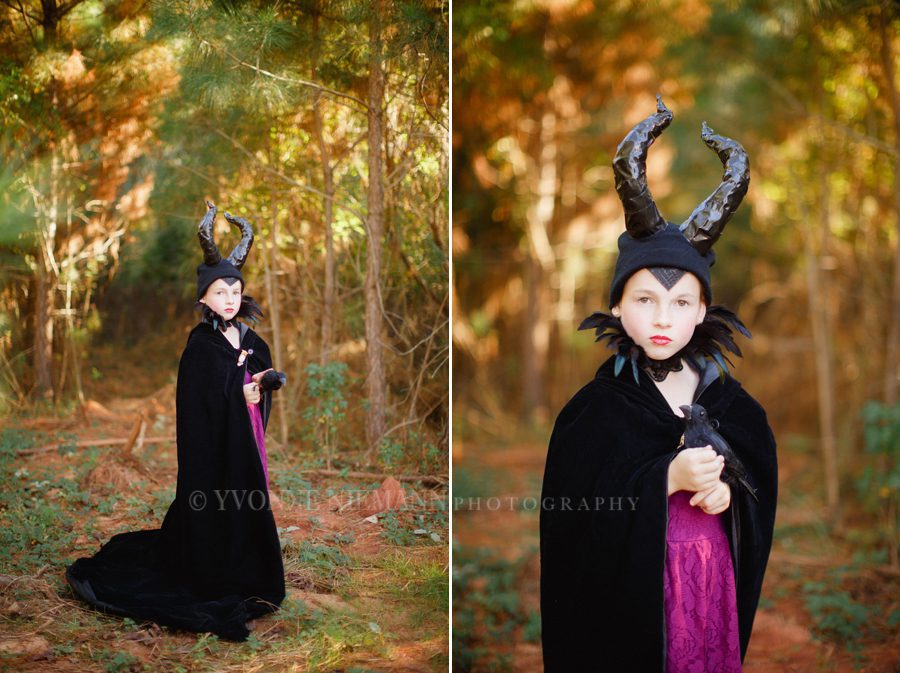 Homemade Maleficent costume for a little girl in Bishop, GA.