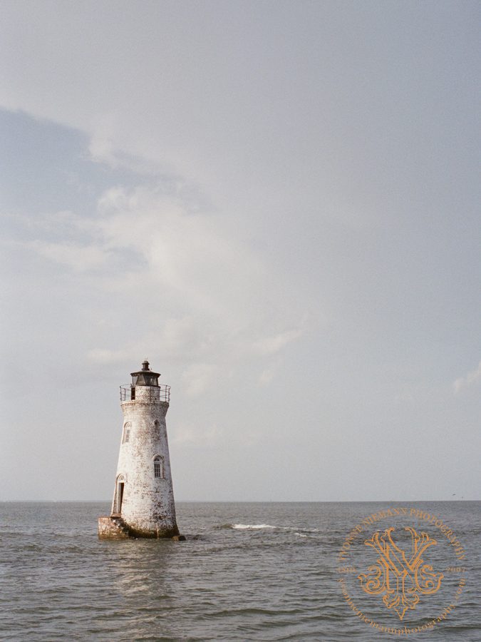 Photo of lighthouse off Tybee Island, Georgia.