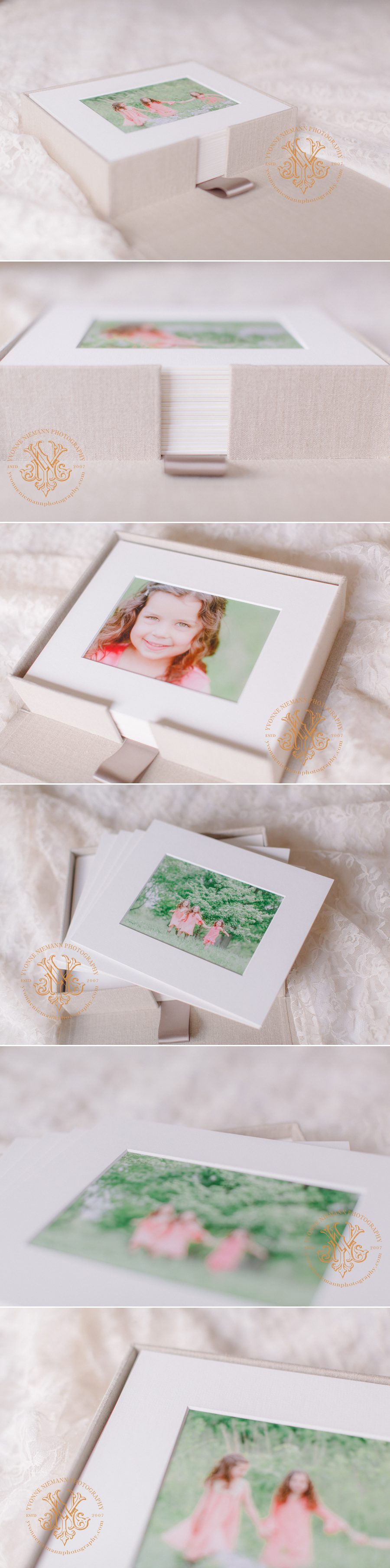Fine Art Image box, offered by Athens children's photographer, contains matted prints.