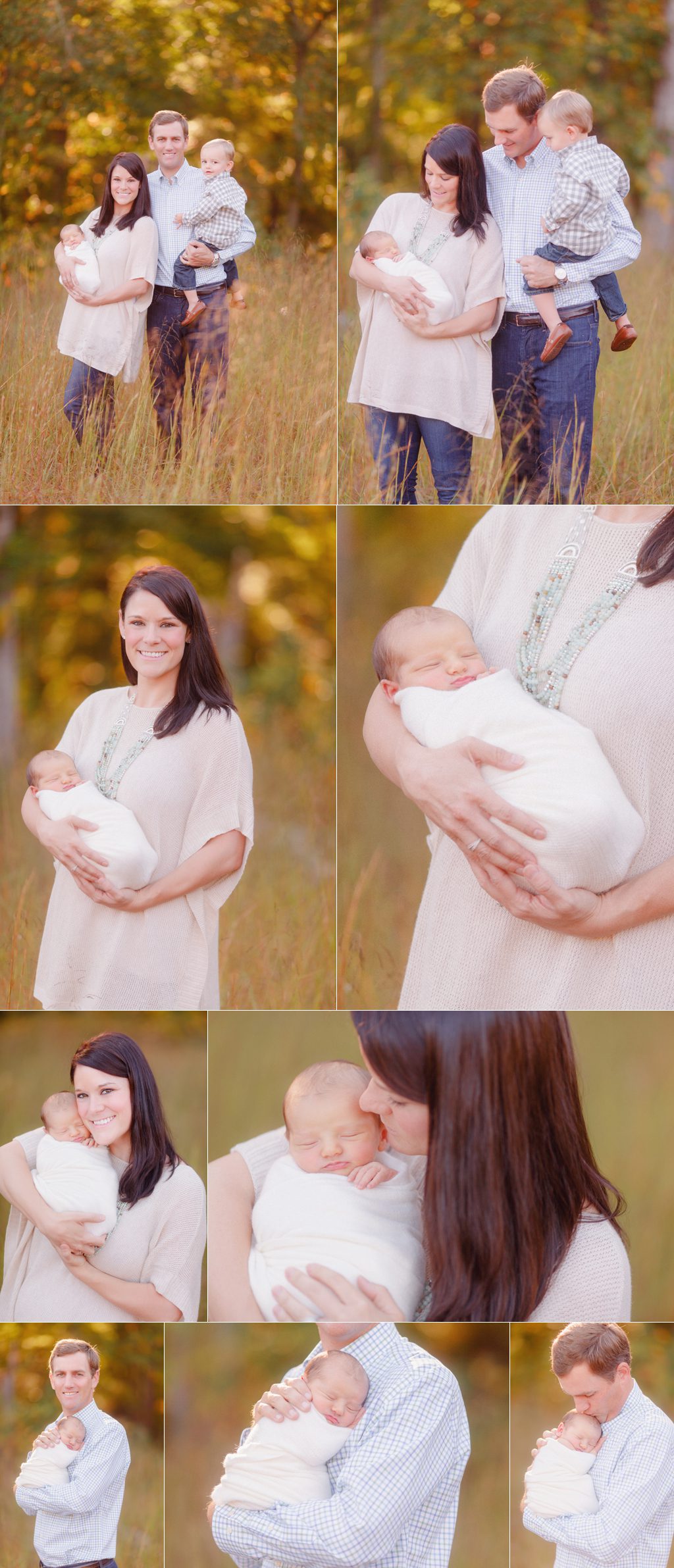 Outdoor newborn professional photos in field in Oconee County, GA.
