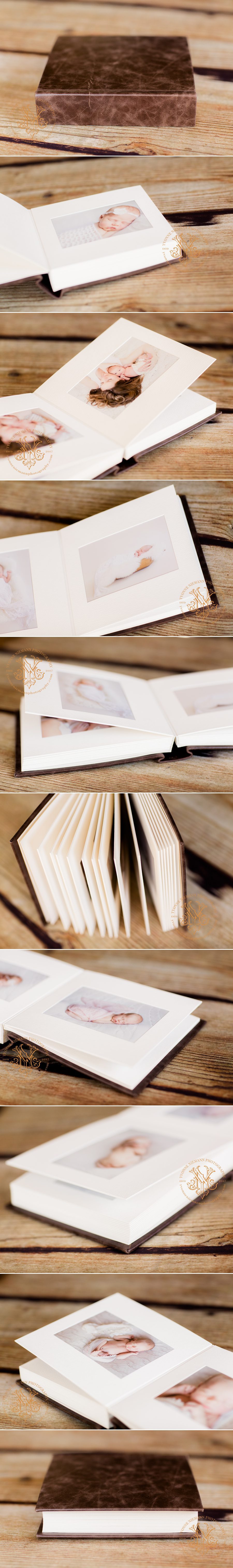 30 image luxe matted album of newborn portraits offered by Yvonne Niemann Photography