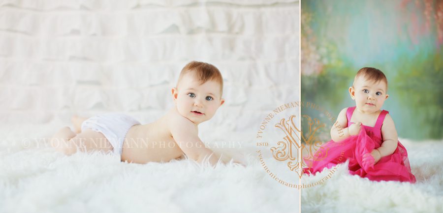 6 months baby portraits in family home in St. Louis taken by Yvonne Niemann Photography.