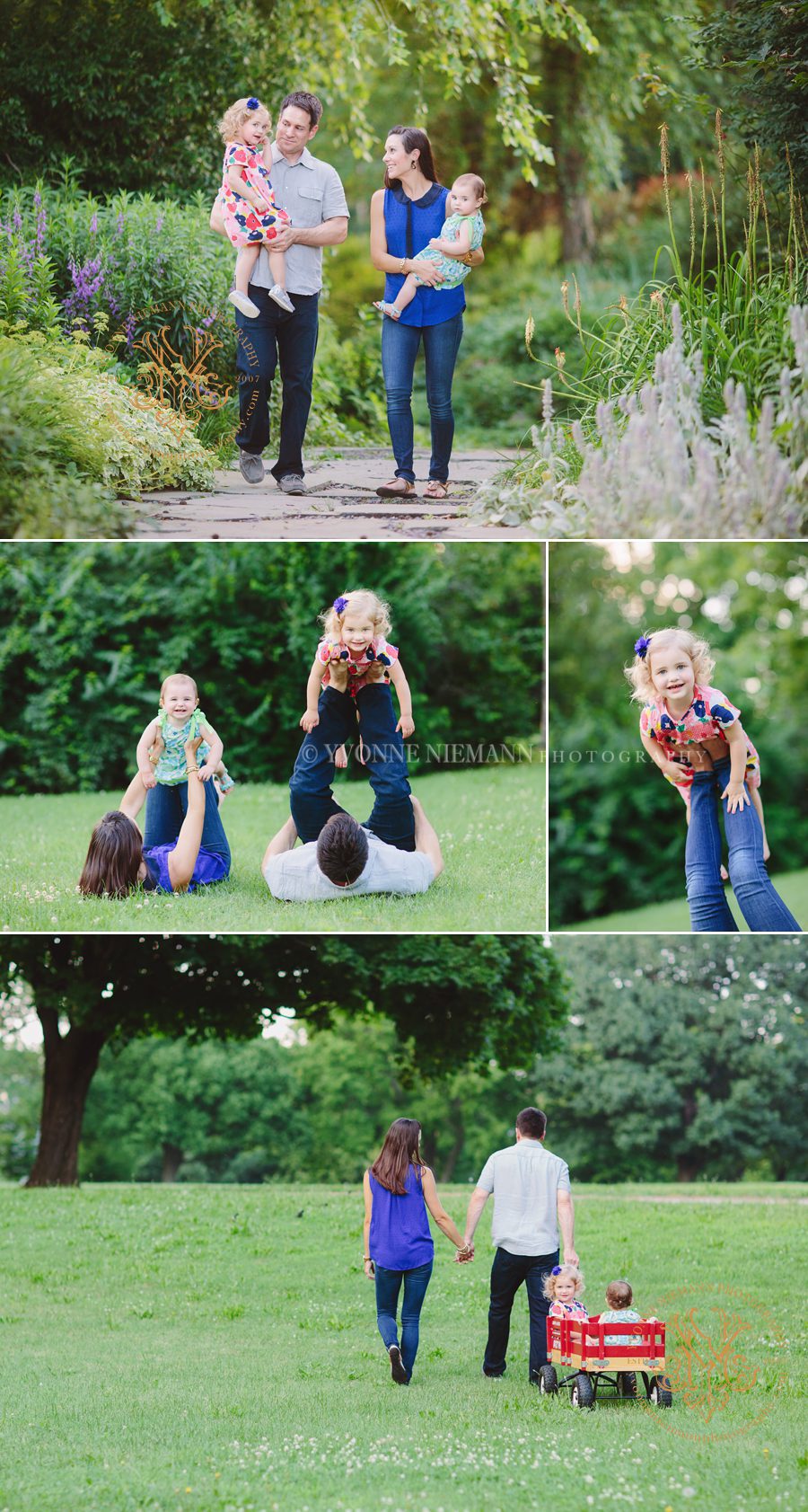 Authentic St. Louis family photography showing the bonds of parents with their young children taken by Yvonne Niemann Photography.
