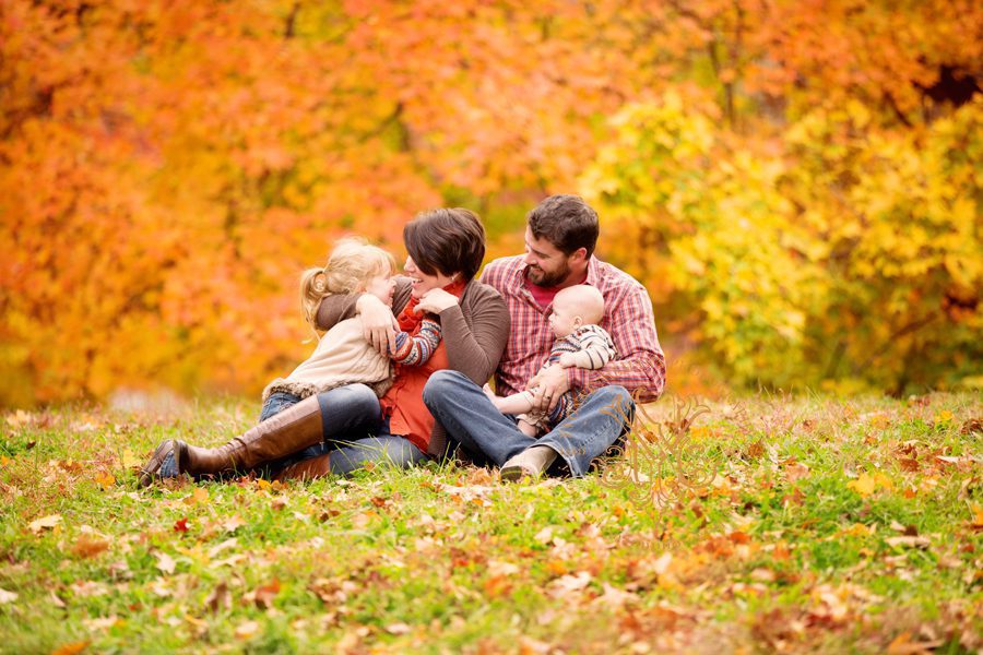 Autumn family photos taken by Watkinsville, GA photographer, Yvonne Niemann Photography.