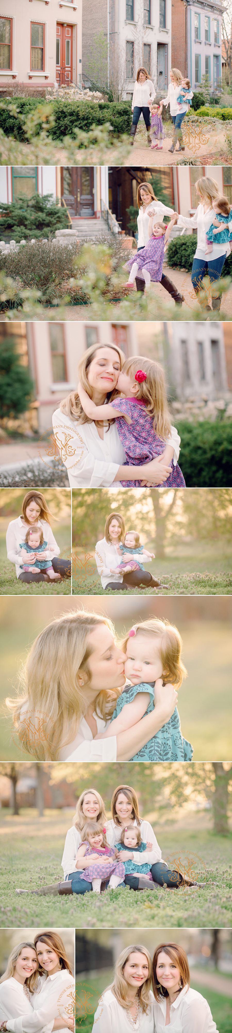 Beautiful family Spring portraits with a wonderful glow in St. Louis taken by Yvonne Niemann Photography.