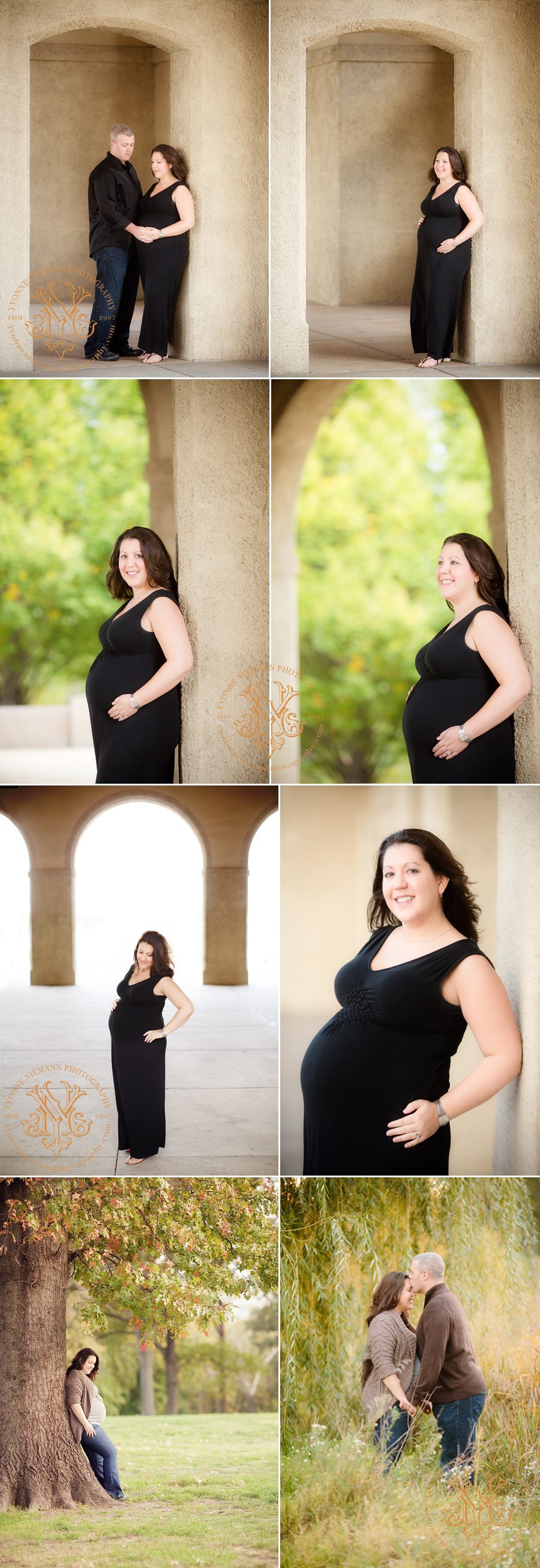 Beautiful maternity portraits in St. Louis taken by Yvonne Niemann Photography in Forest Park.