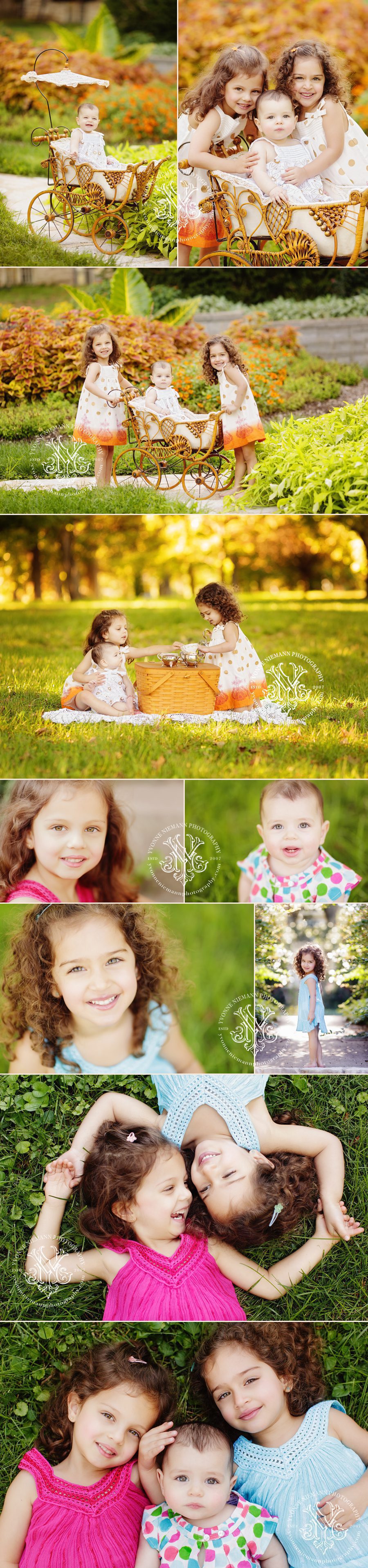 Colorful portraits of three siblings taken in Clayton, MO by Yvonne Niemann Photography.
