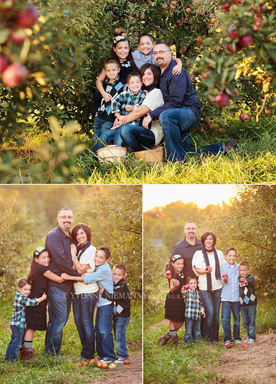 Family Portraits at Apple Orchard in Augusta taken by Yvonne Niemann Photography
