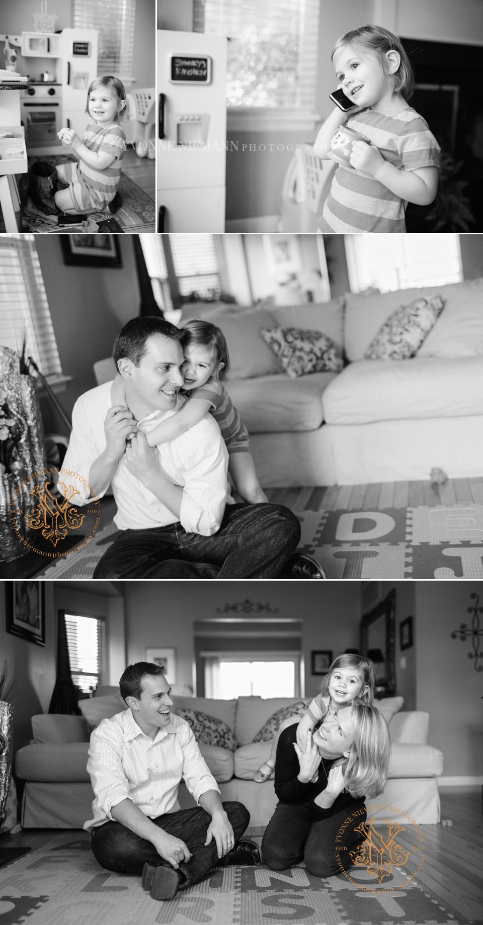 Fun family on-location photos in University City, MO by Yvonne Niemann Photography.