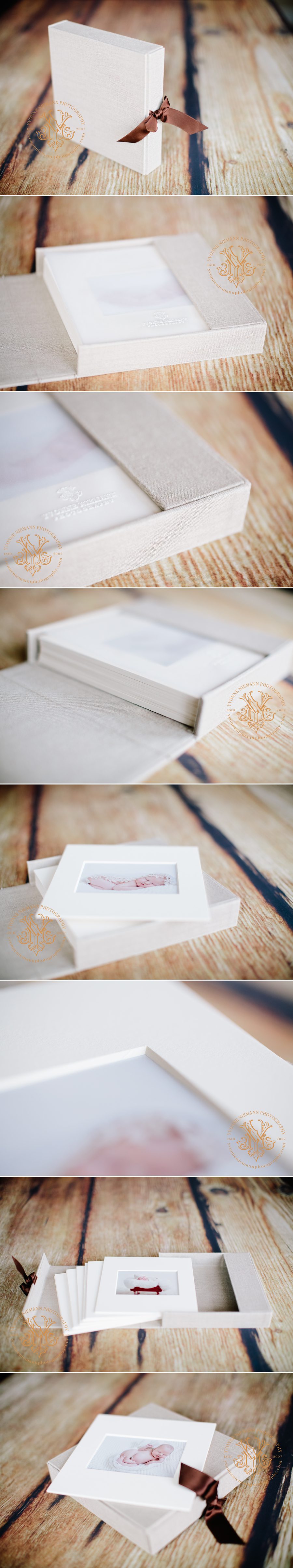 Heirloom portrait products offered by St. Louis Newborn Photographer, Yvonne Niemann Photography.