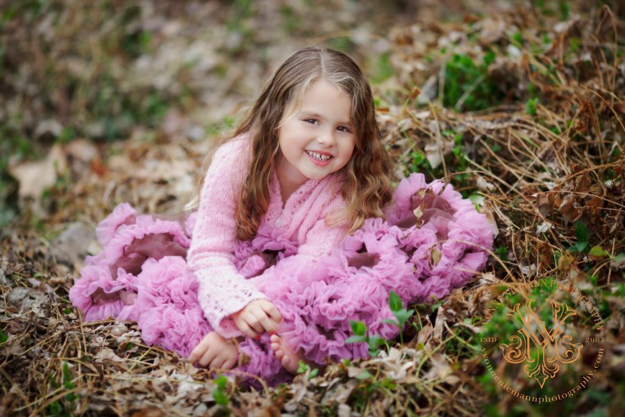 Spring Portrait of Little Girl in Pink Tutu taken by St. Louis Children's Photographer, Yvonne Niemann.