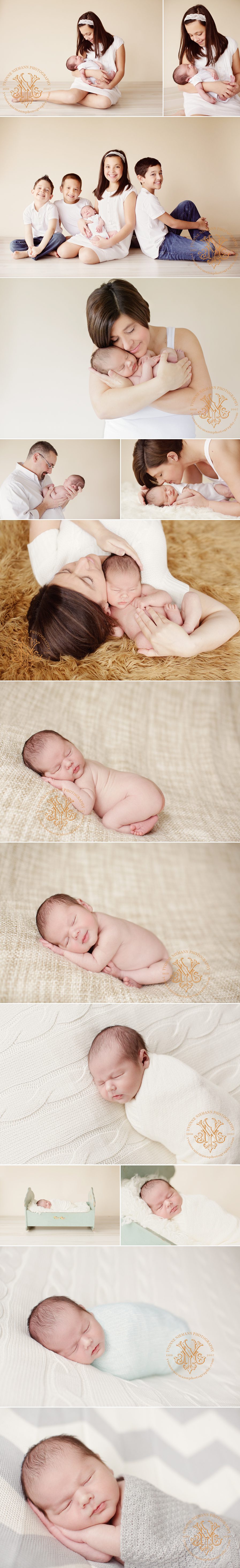 Simply beautiful newborn photos of a baby boy taken by Yvonne Niemann Photography in O'Fallon, MO.