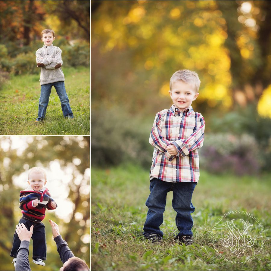 St. Louis Children's Fall Photos of three little boys taken by Yvonne Niemann Photography.