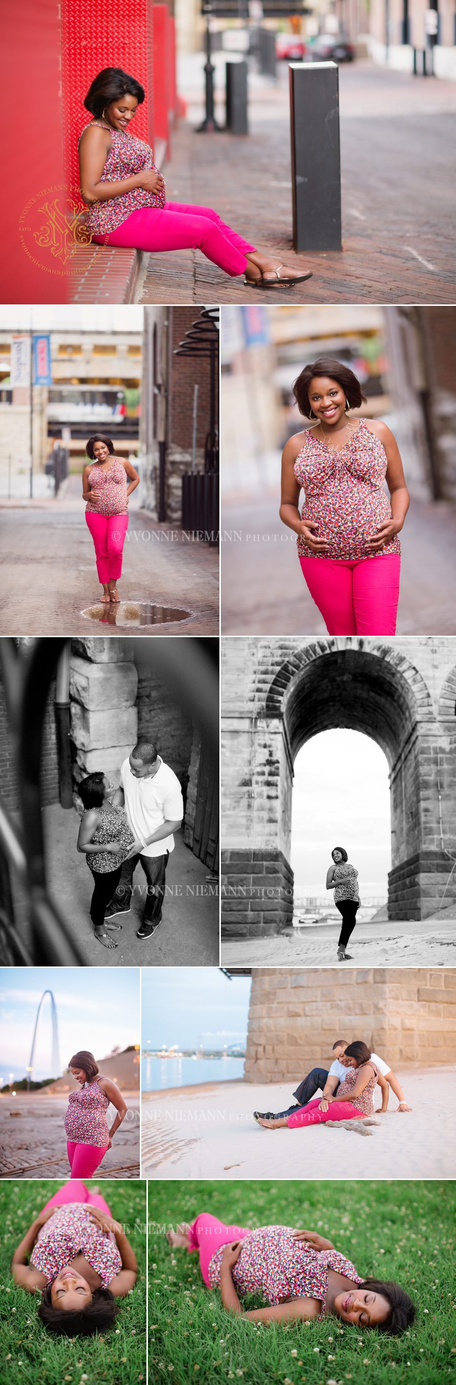 St. Louis City maternity photos taken at the Landing by Yvonne Niemann Photography.