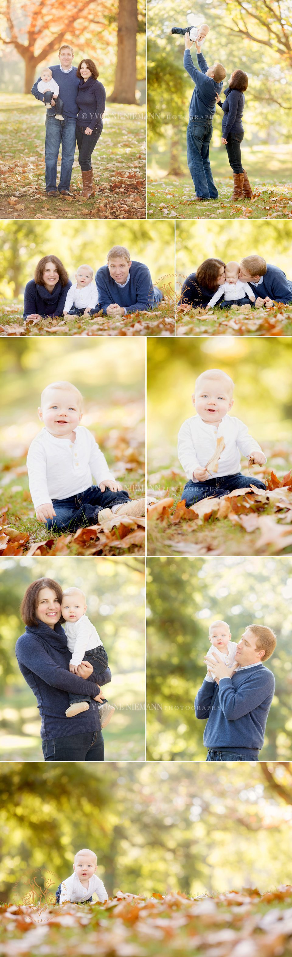 St. Louis family portraits in the early fall in Forest Park by Yvonne Niemann Photography.