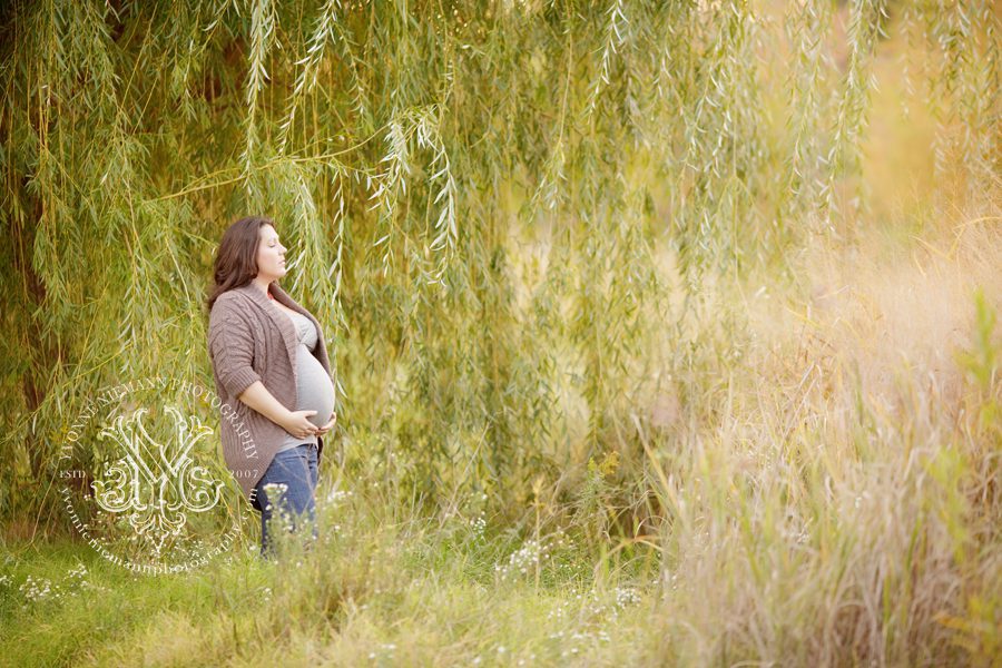 St. Louis maternity portrait taken on location in nature by Yvonne NIemann Photography