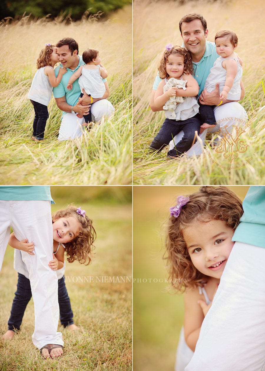 St. Louis portraits of father with daughters taken by Yvonne Niemann Photography