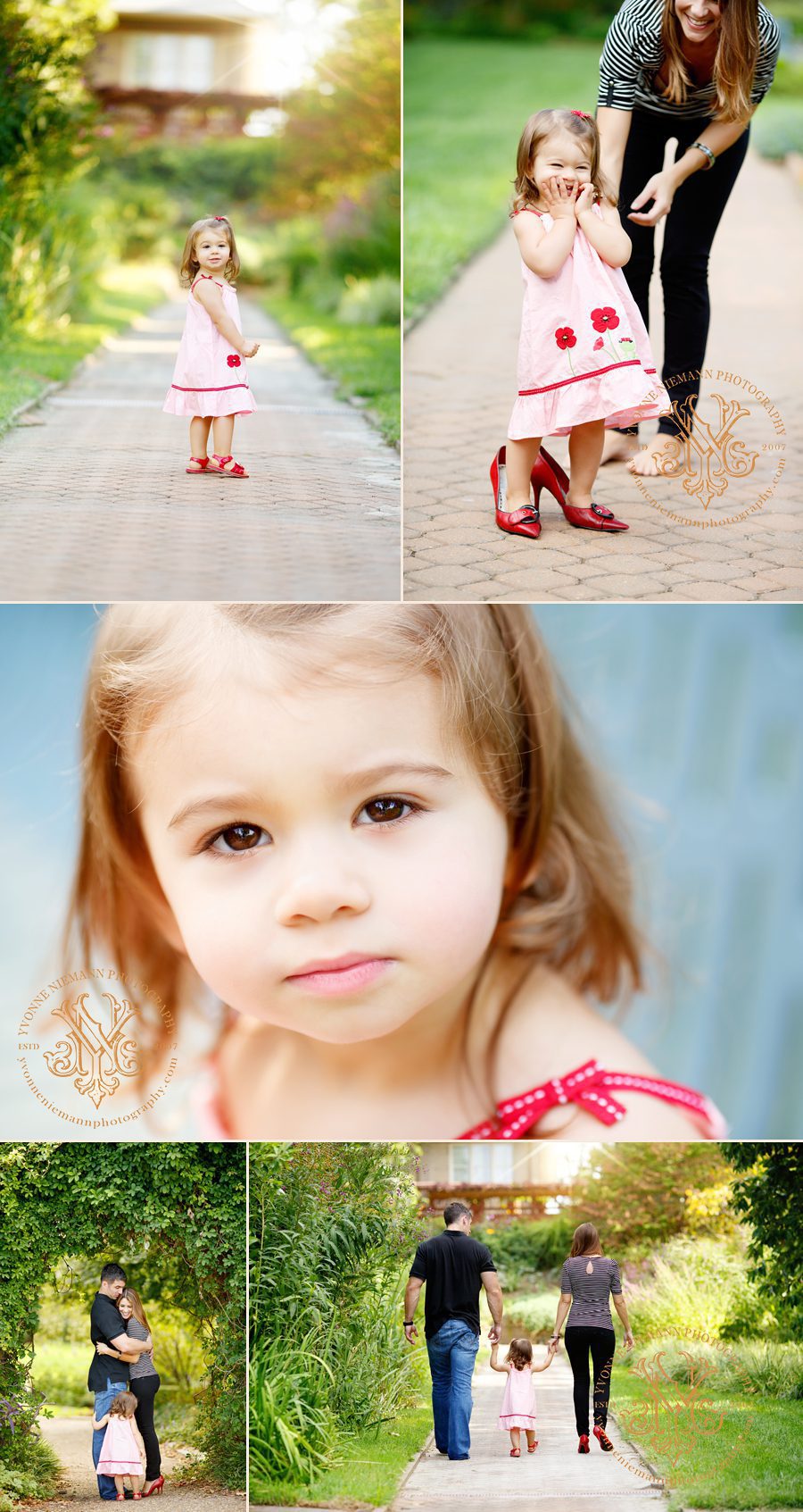 Sweet portraits of a two year old girl in St. Charles, MO taken by Yvonne Niemann Photography