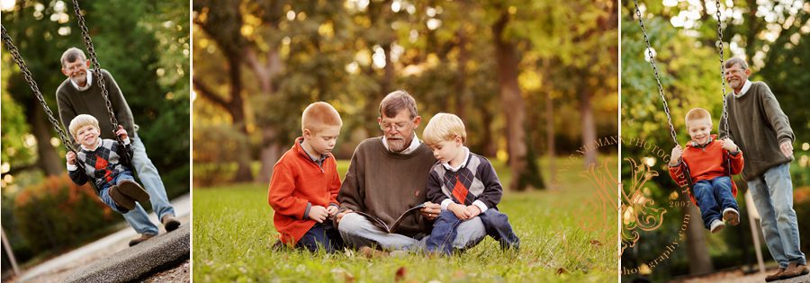 portraits taken with grandfather with his grandsons in St. Louis by Yvonne Niemann Photography