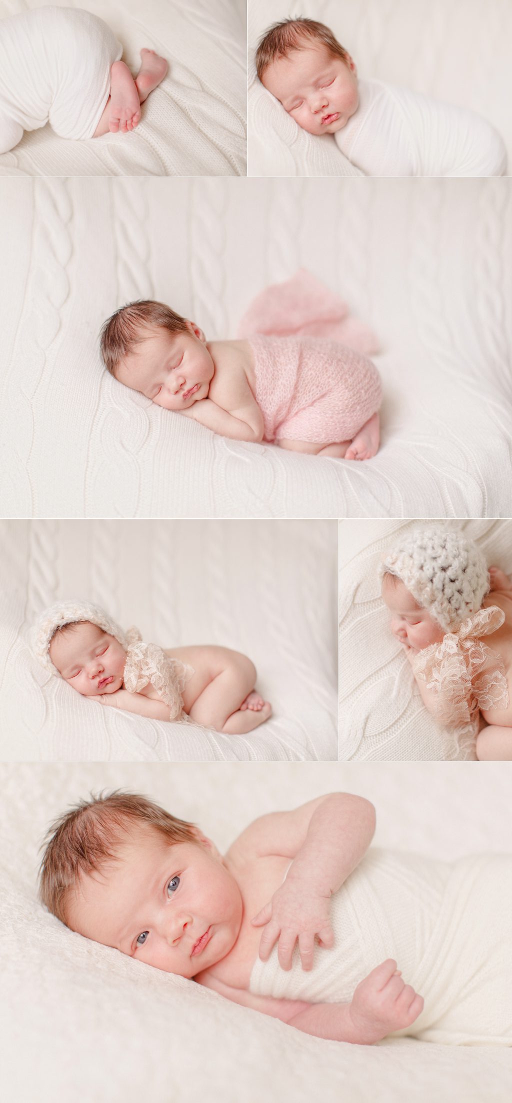 One month old infant portraits in St. Louis.