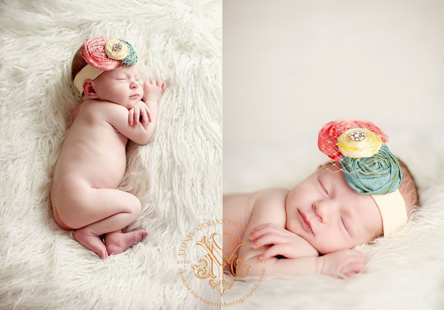 Baby photography of infant girl on location.
