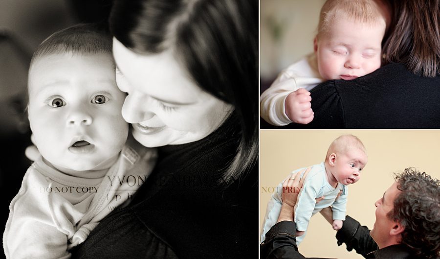 St. Louis Baby Photographer captures parents with their baby boy at their home in Fenton, MO.
